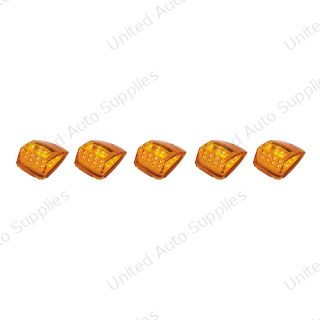 17 LED Reflector Square Cab Light - Amber LED/Amber Lens (5-Pack)