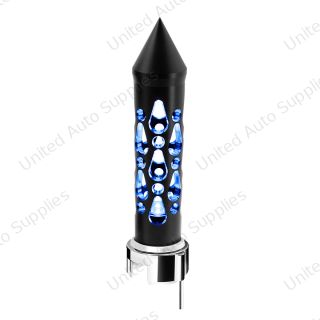 Thread-On Brooklyn Spike Gearshift Knob With LED 13/15/18 Speed Adapter-Matte Black/Blue LED