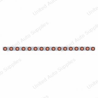 79-1/2" SS Bumper Light Bracket With 16X 7 LED 2" Reflector Light -Red LED & Lens