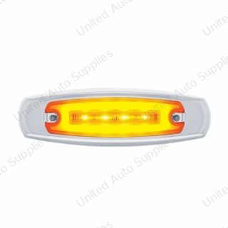 GloLight 16 LED Rectangular Clearance/Marker Light With Bezel - Amber LED/Amber Lens