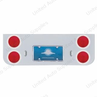 Chrome Rear Center Panel With Four 4" Lights & Stainless Bezels