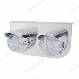 SS Light Bracket With 2X 19 LED Bullet Style Grakon 1000 Lights & Visors -Amber LED/Clear Lens