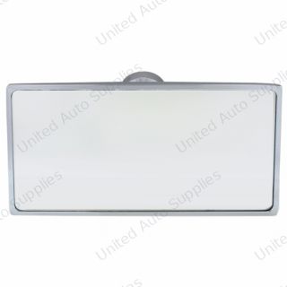Rectangular Chrome Plated Aluminum Interior Rear View Mirror With Glue-On Mount