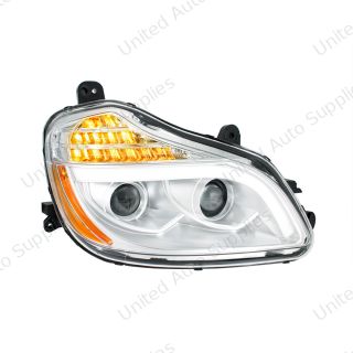 Chrome 8 LED Projection Headlight For 2013-2021 Kenworth T680-Passenger