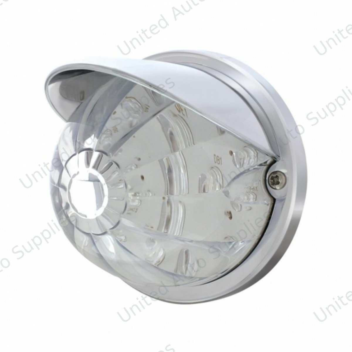 17 LED Watermelon Flush Mount Kit With Visor - Amber LED/Clear Lens