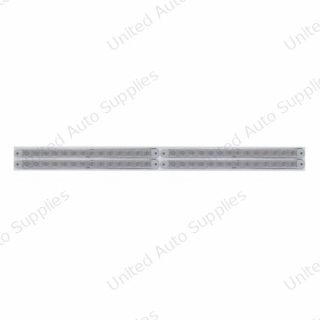 Chrome Top Mud Flap Plate With Four 14 LED 12" Light Bars - Red LED/Clear Lens (Each)