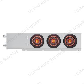 3-3/4" Bolt Pattern SS Spring Loaded Bar With 6X 4" 13 LED Abyss Lights - Red LED/Clear Lens (Pair)