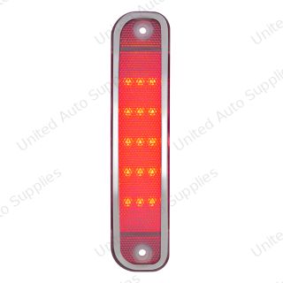 15 Red LED Side Marker With Stainless Steel Trim For 1973-80 Chevy & GMC Truck, Clear Lens