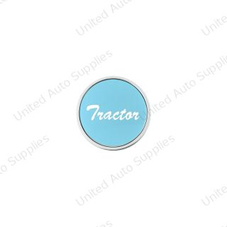 Aluminum Screw-On Air Valve Knob With Tractor Script Sticker - Blue Sticker