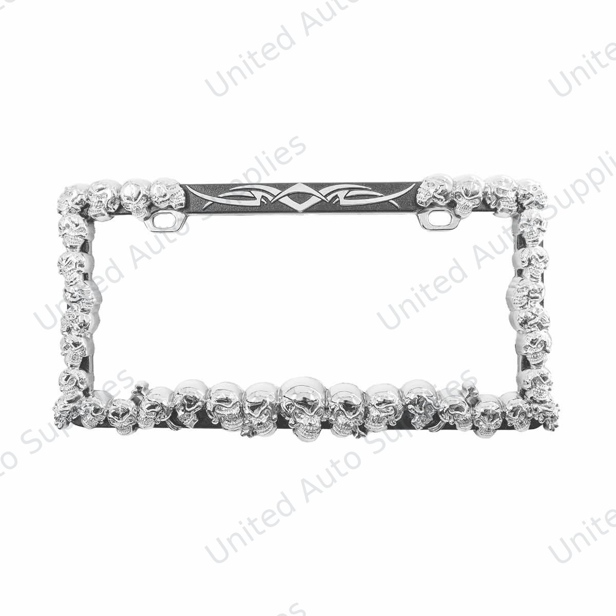Skull License Plate Frame - Chrome