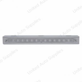 12-3/4" Stainless Light Bracket With 14 LED 12" Light Bar - Red LED/Clear Lens