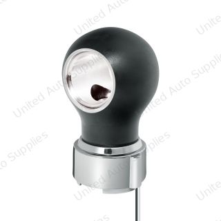 Thread-On Matte Black Charlotte Gearshift Knob With LED 9/10 Speed Adapter-White LED