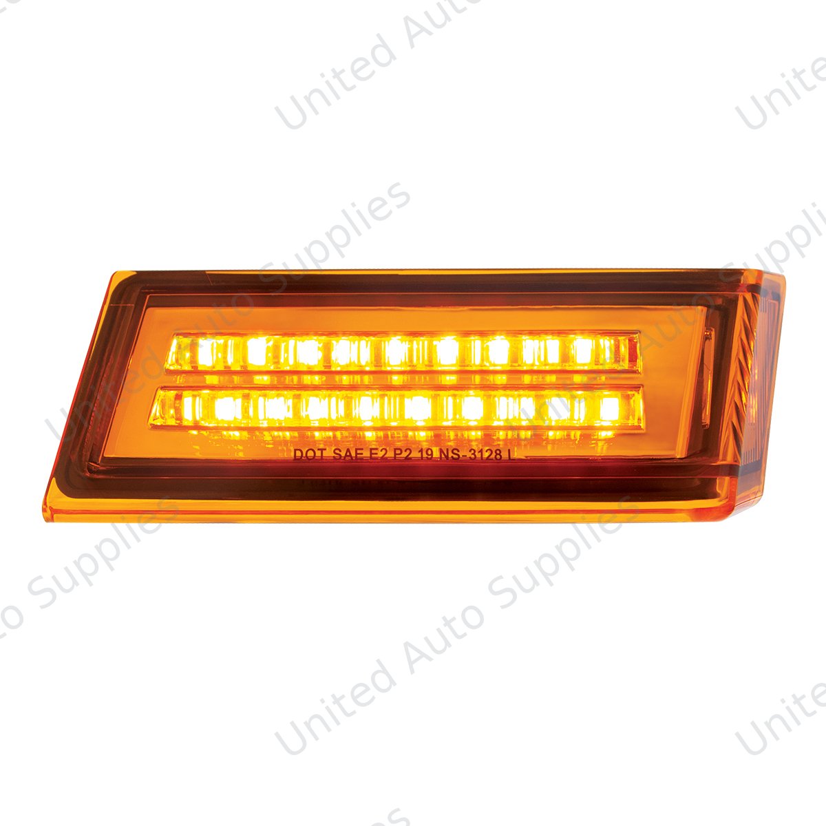 35 LED Sequential Turn Signal Light For 2018-2026 Freightliner Cascadia - Passenger - Amber LED/Amber Lens