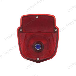 Tail Light Assembly With Stainless Steel Housing & Blue Dot Lens For 1953-56 Ford Truck - R/H