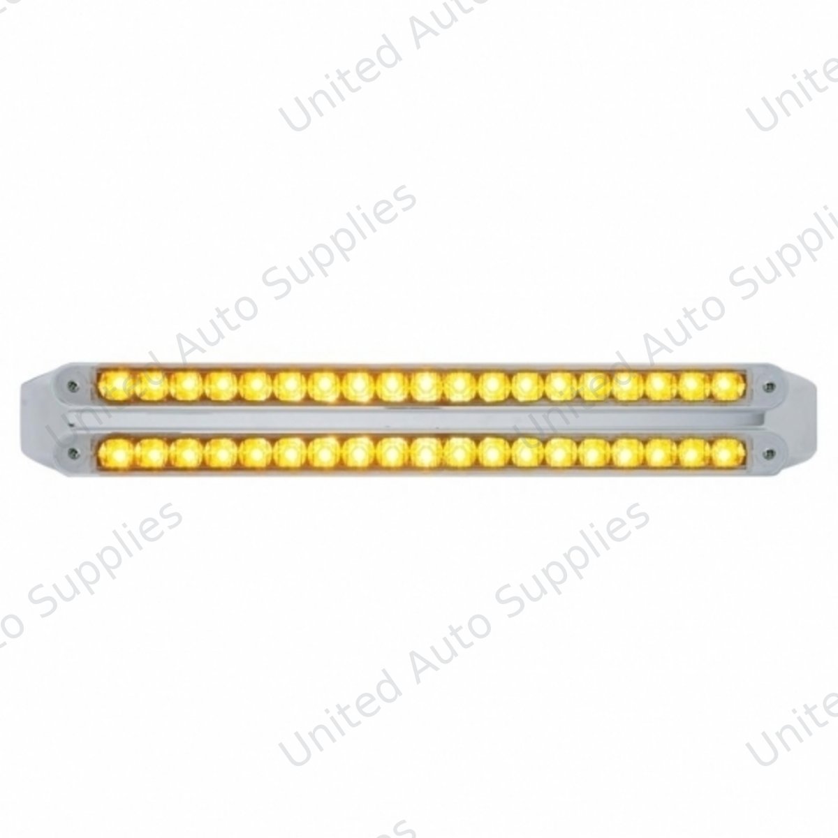 Dual 19 LED 12" Reflector Turn Signal Light Bars - Amber LED/Clear Lens