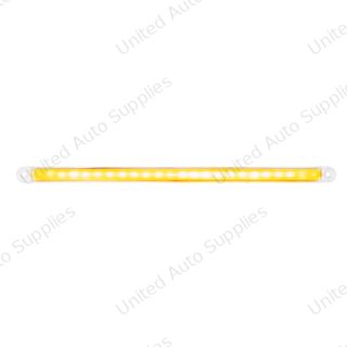 GloLight 24 LED Dual Function 12" Turn Signal Light Bar - Amber LED/Clear Lens (Bulk)
