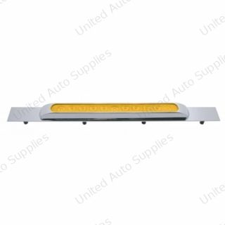 Chrome Top Mud Flap Plate With 11 LED 17" Light Bar & Bezel - Amber LED/Amber Lens (Each)