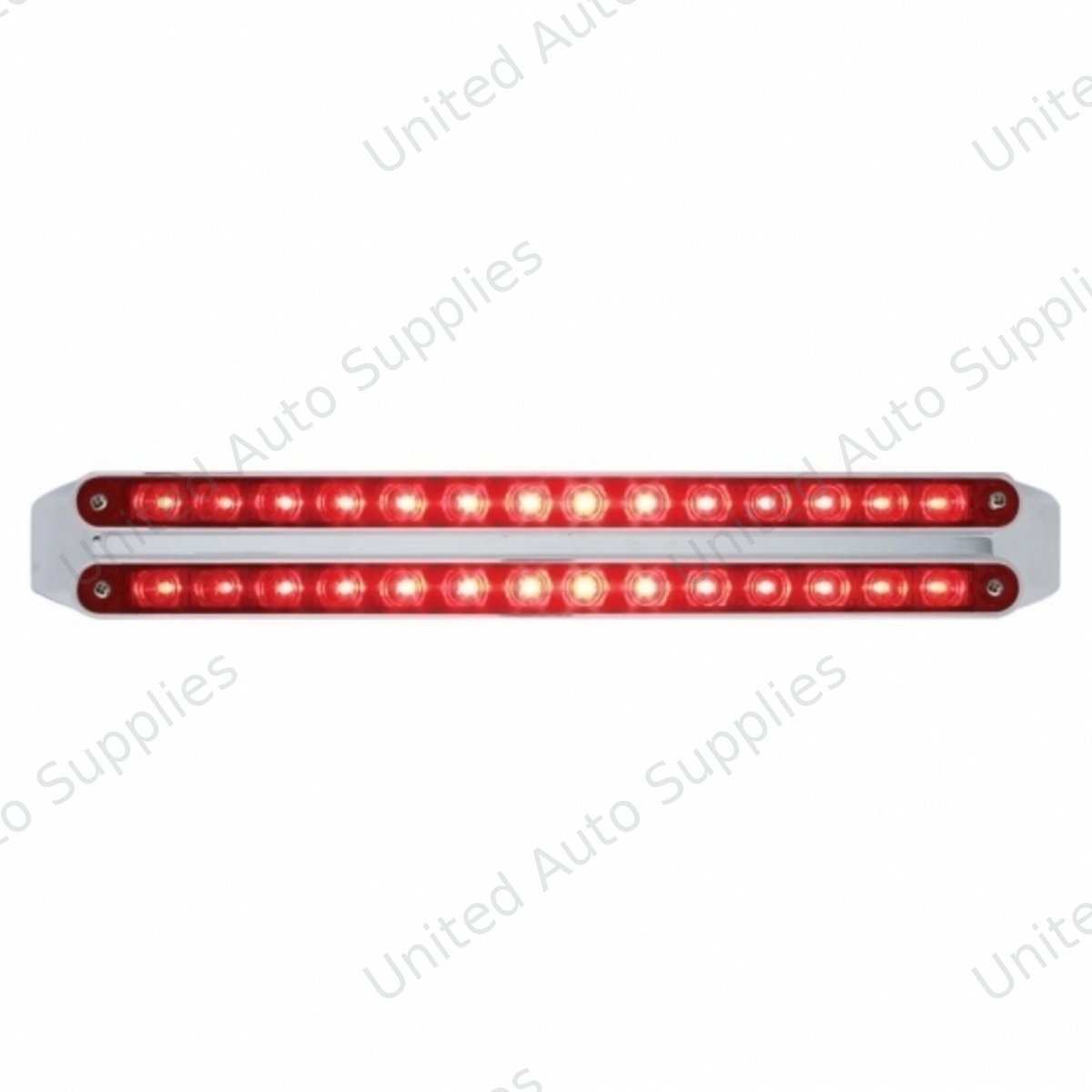 Dual 14 LED 12" Light Bars (Stop, Turn & Tail) - Red LED/Red Lens