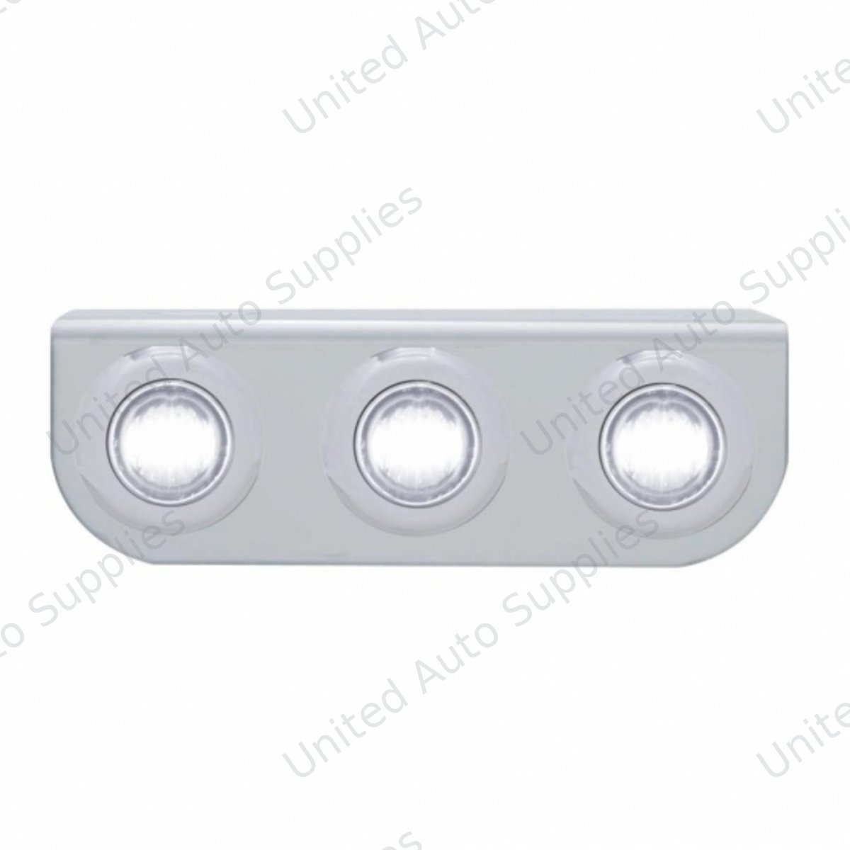 Stainless Light Bracket With 3X 3 LED 3/4" Mini Lights - White LED/Clear Lens