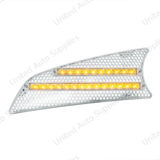 2007+ Kenworth T660 LED Air Intake (Driver) - Amber LED/Clear Lens