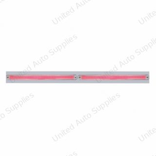 Chrome Top Mud Flap Plate With Two 24 LED 12" GloLight Bars - Red LED/Clear Lens (Each)