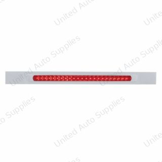Chrome Top Mud Flap Plate With 23 SMD LED Light Bar & Bezel - Red LED/Red Lens (Each)