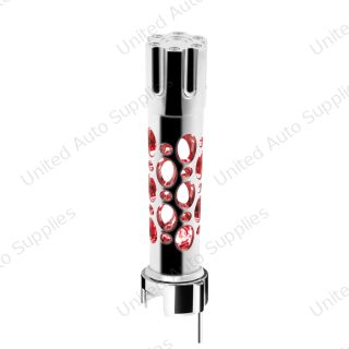 Austin Gun Cylinder Gearshift Knob With LED 13/15/18 Speed Adapter - Chrome/Red LED