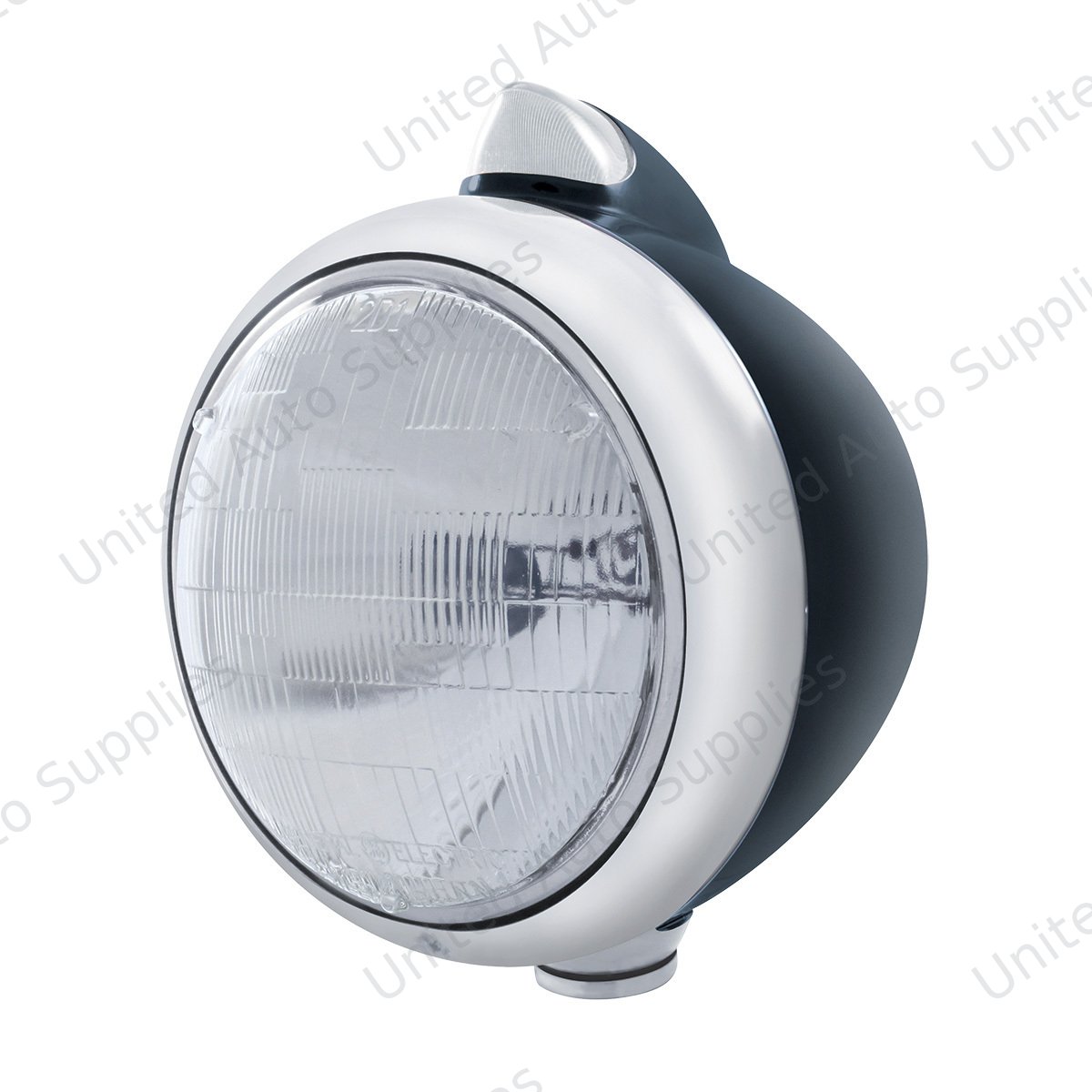 Black Guide 682-C Headlight 6014 & Original Style LED Signal - Clear Lens