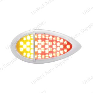 51 LED Duo "Baby Zephyr" Auxiliary/Utility Light With Bezel- Red+Amber LED/Clear Lens