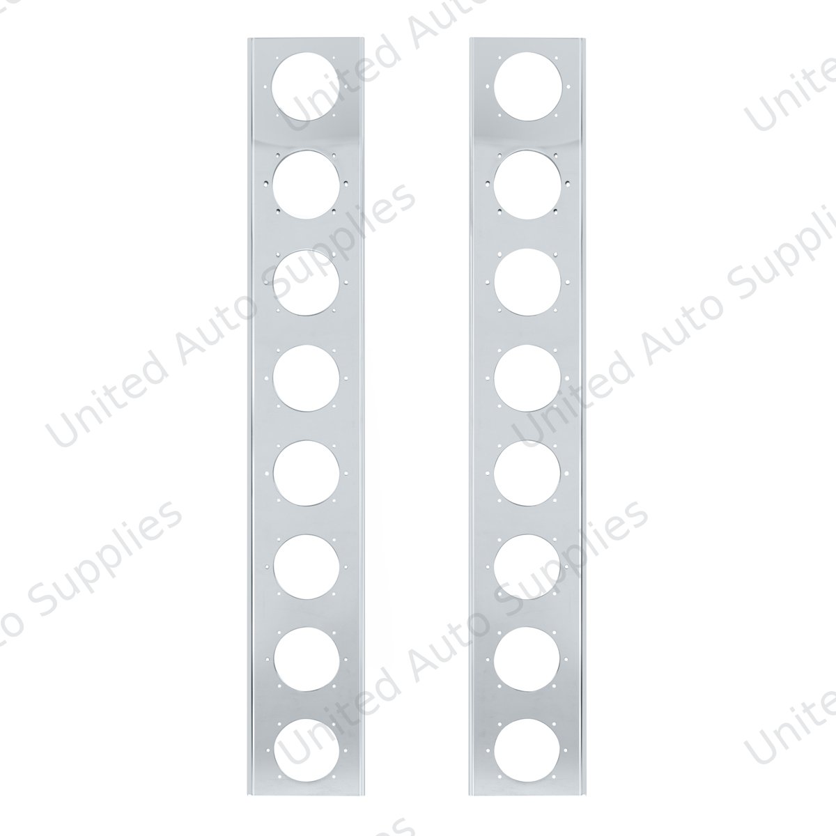 Peterbilt Stainless Front Air Cleaner Bracket Only - 16 Light Cutouts (Pair)