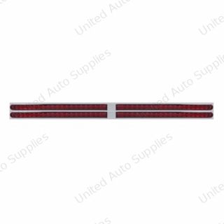 Chrome Top Mud Flap Plate With Four 19 LED 24" Reflector Light Bars - Red LED/Red Lens (Each)