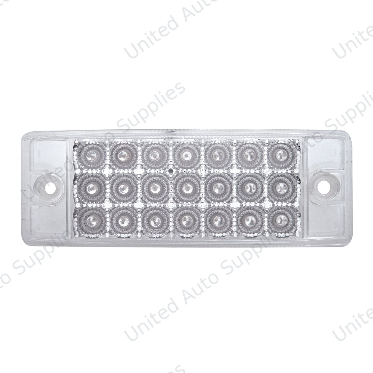 21 LED Reflector Rectangular Light (Clearance/Marker) - Amber LED/Clear Lens