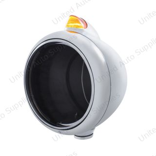 Chrome Guide 682-C Headlight No Bulb With Original Style LED Signal - Amber Lens