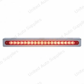 12-3/4" Stainless Light Bracket With 19 LED 12" Light Bar - Red LED/Red Lens