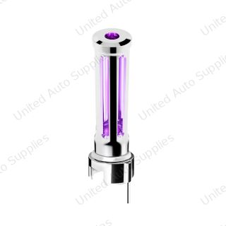 Thread-On Chrome Sonoma Gearshift Knob With LED 13/15/18 Speed Adapter-Purple Crystal/Purple LED