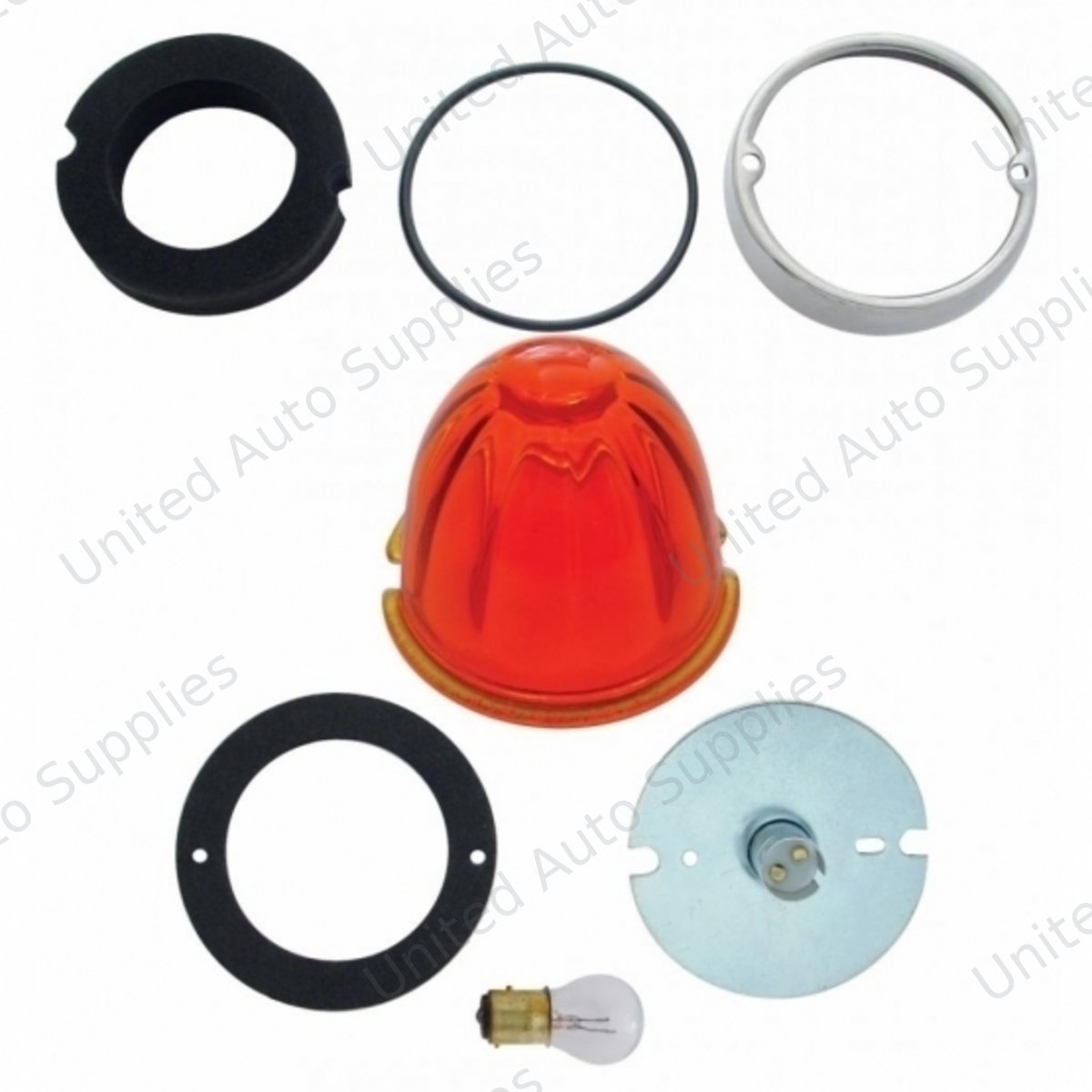 Grakon 1000 Style Cab Light Conversion Kit With Watermelon Glass Lens & 1157 Base - Dark Amber