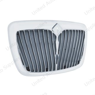 Chrome Grille With Curved Bars & Bug Screen For 2006-2017 International Prostar