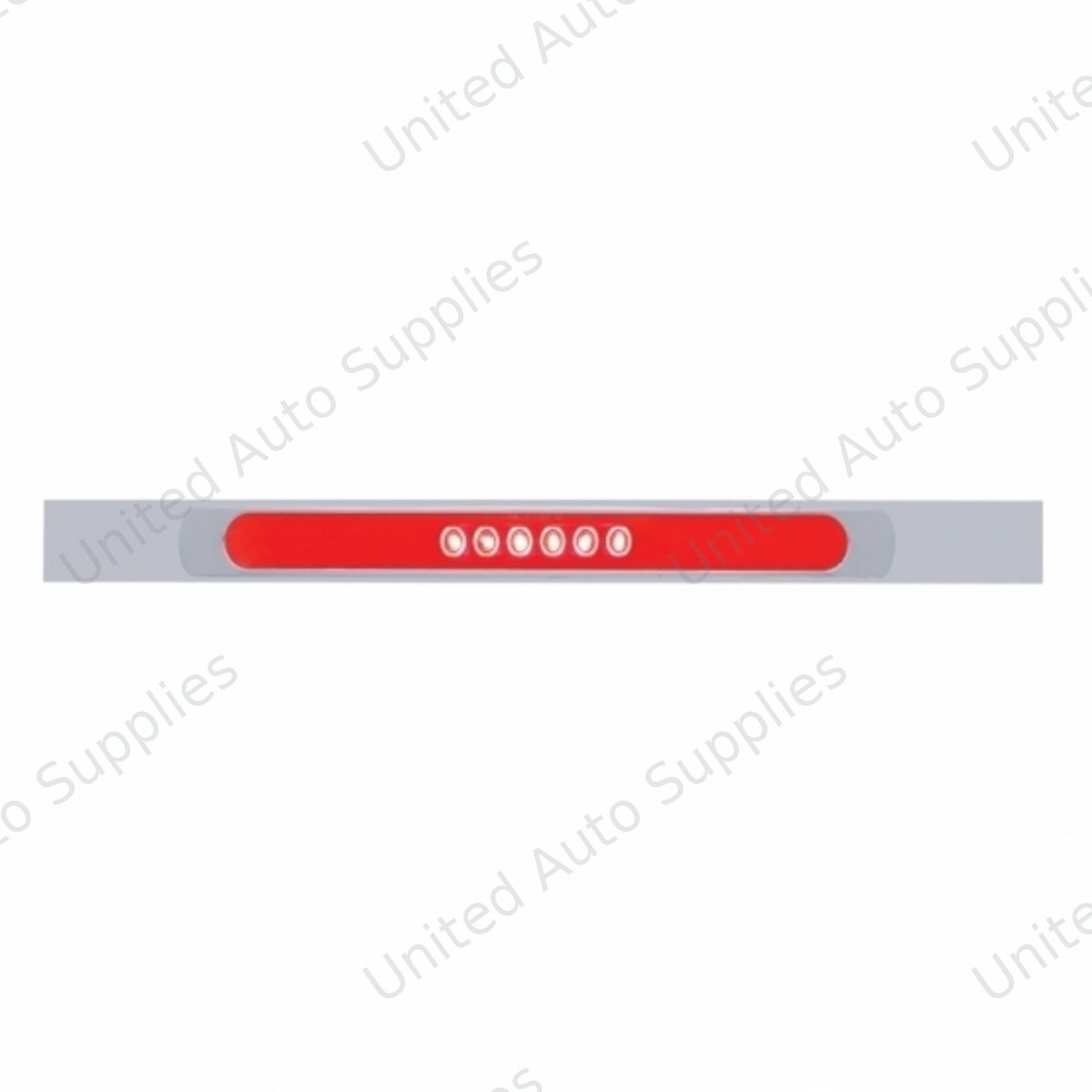 Chrome Top Mud Flap Plate With 28 LED 17" GloLight Bar & Bezel - Red LED/Red Lens (Each)