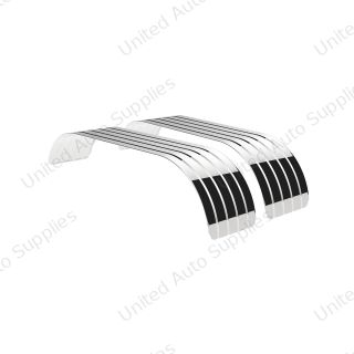 126" 430 Stainless Steel (18ga) Beaded Edge Ribbed Full Fender 54" Spread - SR Series (Pair)