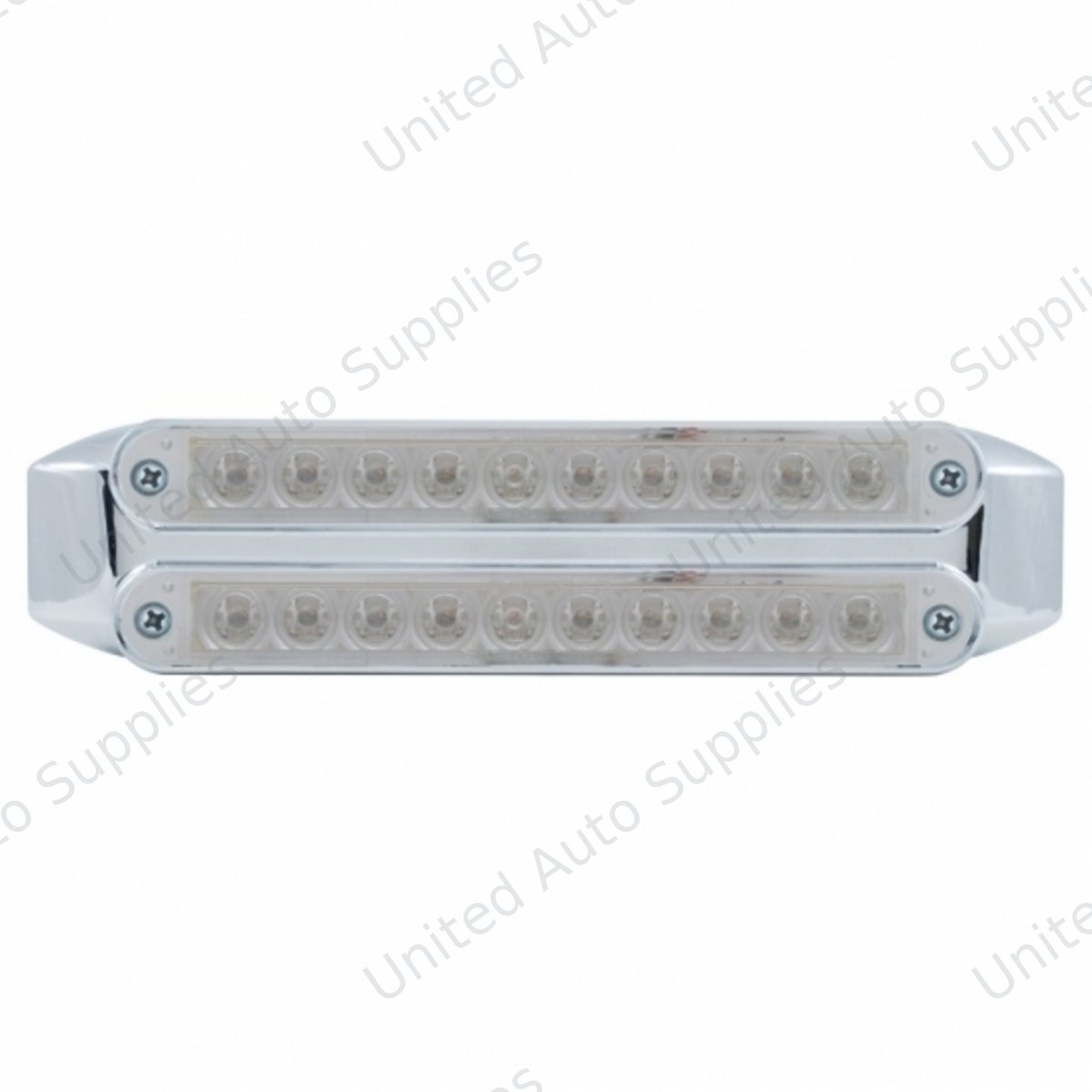 Dual 10 LED 6-1/2" Turn Signal Light Bars - Amber LED/Clear Lens