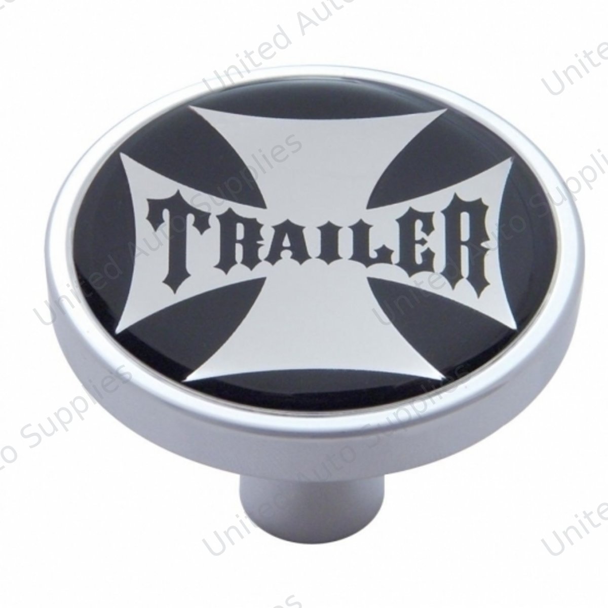 "Trailer" Short Air Valve Knob - Black Maltese Cross Sticker