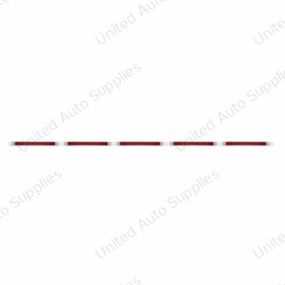 94" Stainless Light Bracket With 5X 11 LED 17" Light Bars & Bezels - Red LED/Red Lens