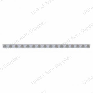 79-1/2" SS Bumper Light Bracket With 16X 9 LED 2" Reflector Lights & Bezels -Amber LED/Clear Lens