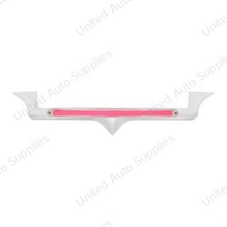 Chrome Hood Emblem Trim With 24 LED GloLight Bar For Kenworth - Red LED/Clear Lens