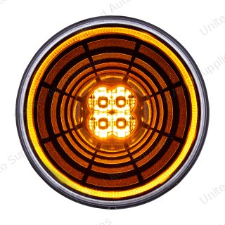 Abyss 13 LED 4" Round Turn Signal Light - Amber LED/Clear Lens