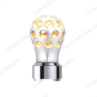 Thread-On Annodized Phoenix Ball Gearshift Knob With LED 9/10 Speed Adapter-Amber LED