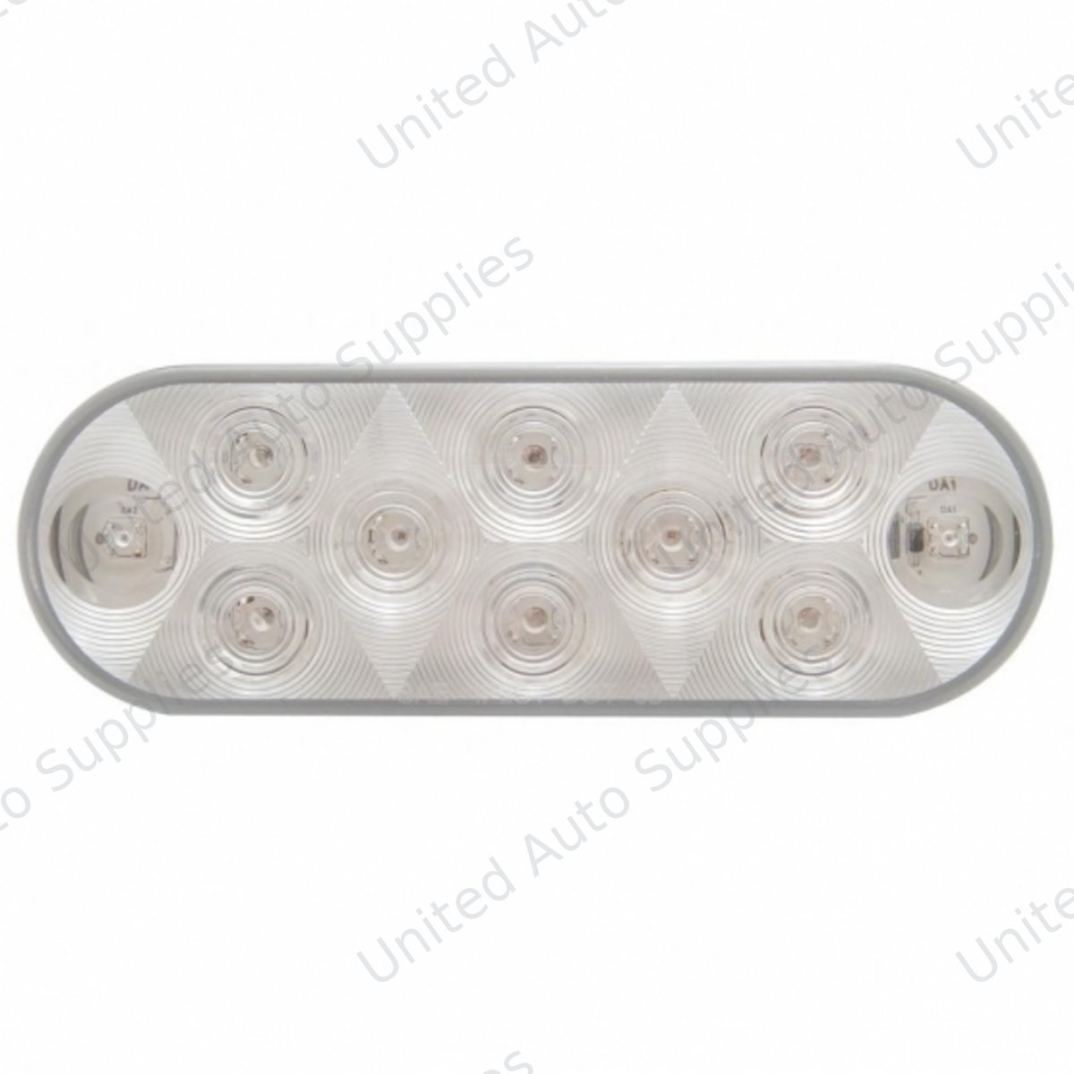 10 LED 6" Oval Light (Stop, Turn & Tail) - Red LED/Clear Lens