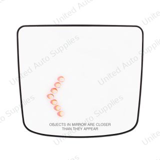 Heated Auxiliary Convex Mirror With LED Turn Signal For 2012-2017 Volvo VNL - Driver