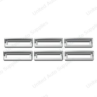 Chrome Plastic Indicator Label Covers With Visor For Freightliner Classic/FLD (6 Pack)