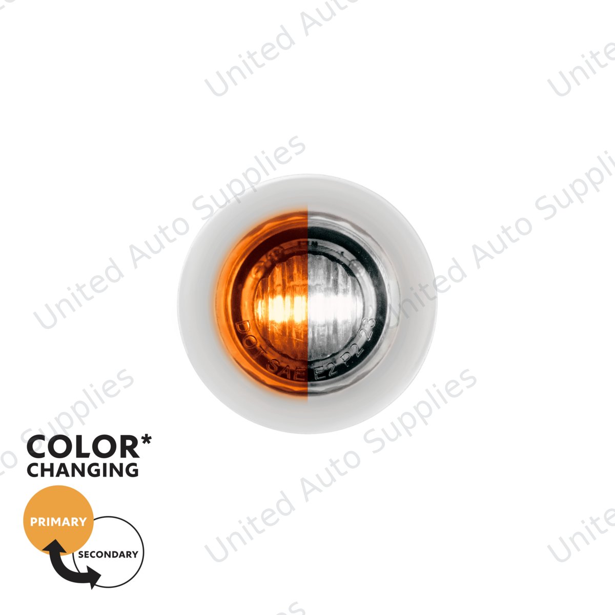 Double Fury 2 LED 3/4" Mini Dual Function Clearance/Marker Light-Amber & White LED/Clear Lens